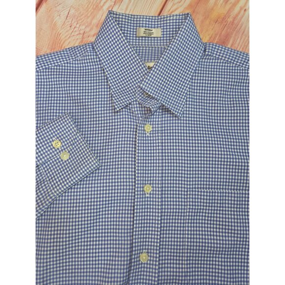 Peter Millar Mens Medium Blue Gingham Button-Up Shirt - Picture 4 of 6